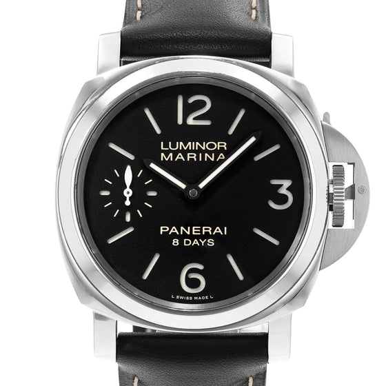 Panerai Luminor 8 Days Stainless Steel 44mm Black Dial Leather Strap PAM00510 - BRAND NEW
