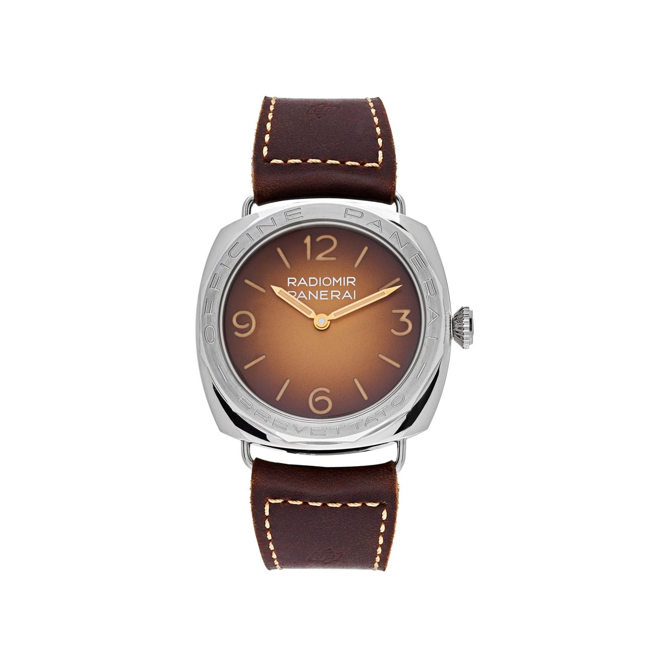 Panerai Radiomir 3 Days Acciaio Steel 47mm Brown Dial Leather Strap PAM00687 - BRAND NEW