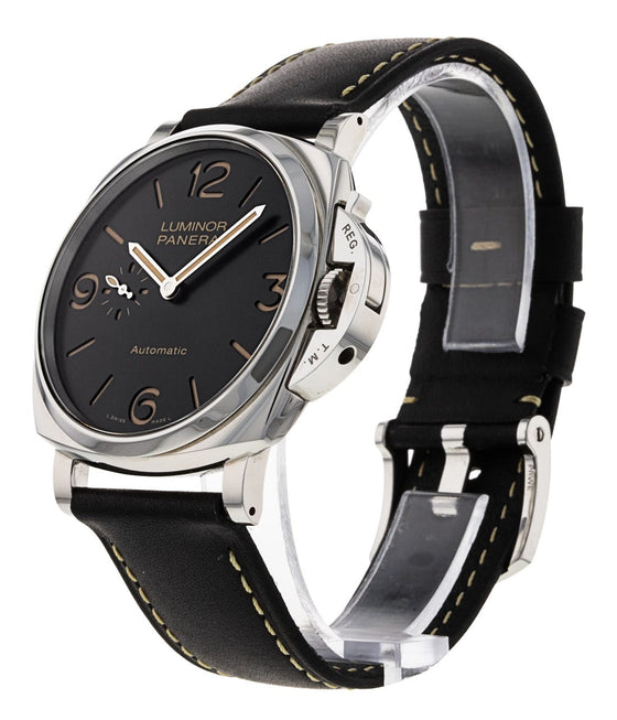 Panerai PAM 00674 Luminor Due Black Arabic/Index Dial & Leather Strap 45mm - BRAND NEW