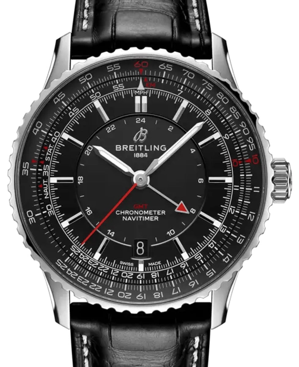 Breitling Navitimer Automatic GMT 41 Stainless Steel Black Dial A32310251B1P1