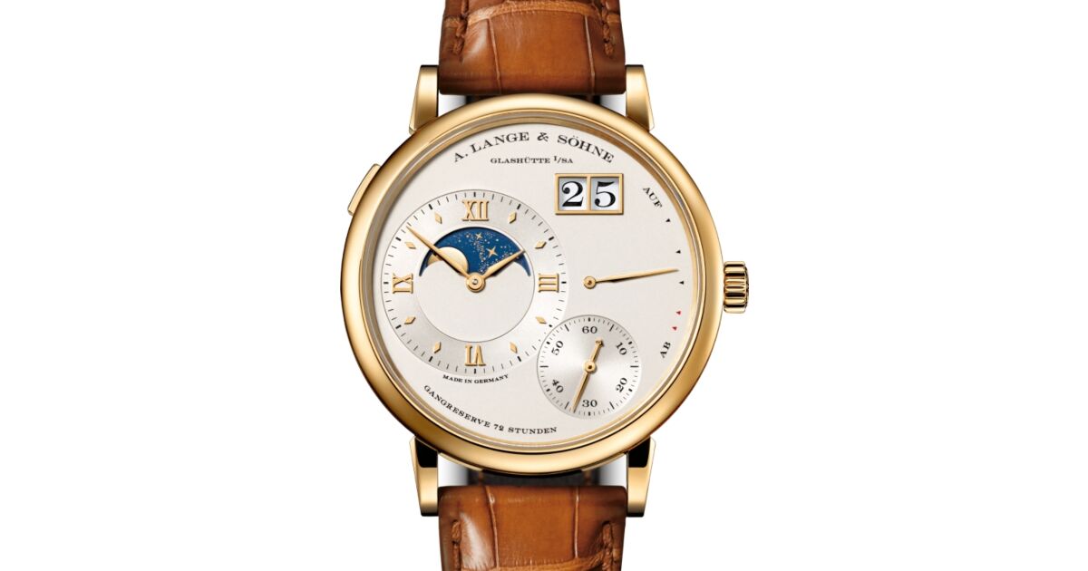 A Lange Sohne Grand Lange 1 Moon Phase Yellow Gold 41mm Ivory Argente Dial 139.021