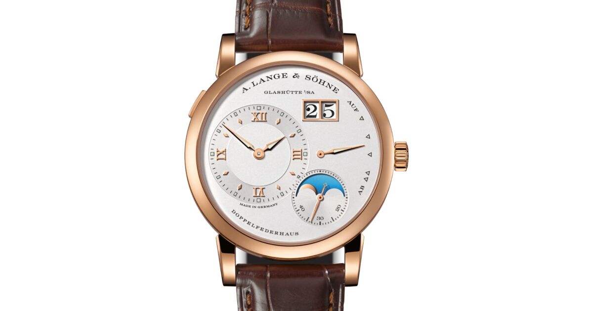 A Lange Sohne Lange 1 Moon Phase Pink Rose Gold 38.5mm Argente Silver Dial 192.032 - BRAND NEW