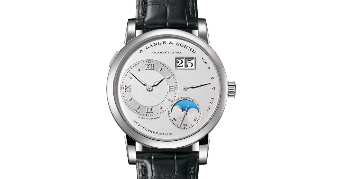 A Lange Sohne Lange 1 Moon Phase Platinum 38.5mm Rhodie Silver Dial 192.025 - BRAND NEW