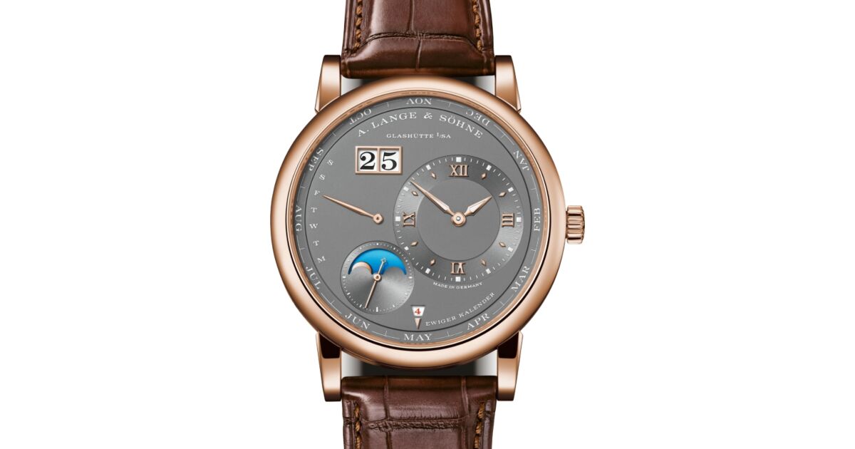 A Lange Sohne Lange 1 Perpetual Calendar Pink Rose Gold 41.9mm Grey Dial 345.033 E - BRAND NEW