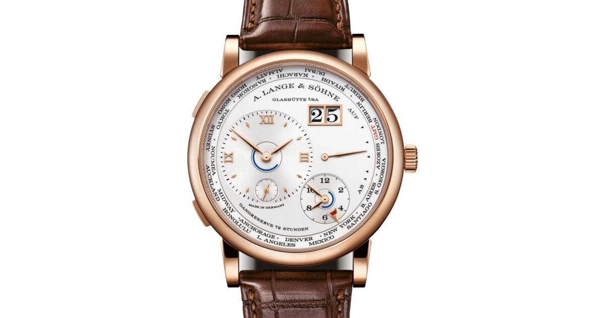 A Lange Sohne Lange 1 Time Zone Pink Gold 41.9mm Argente Silver Dial 136.032 - BRAND NEW