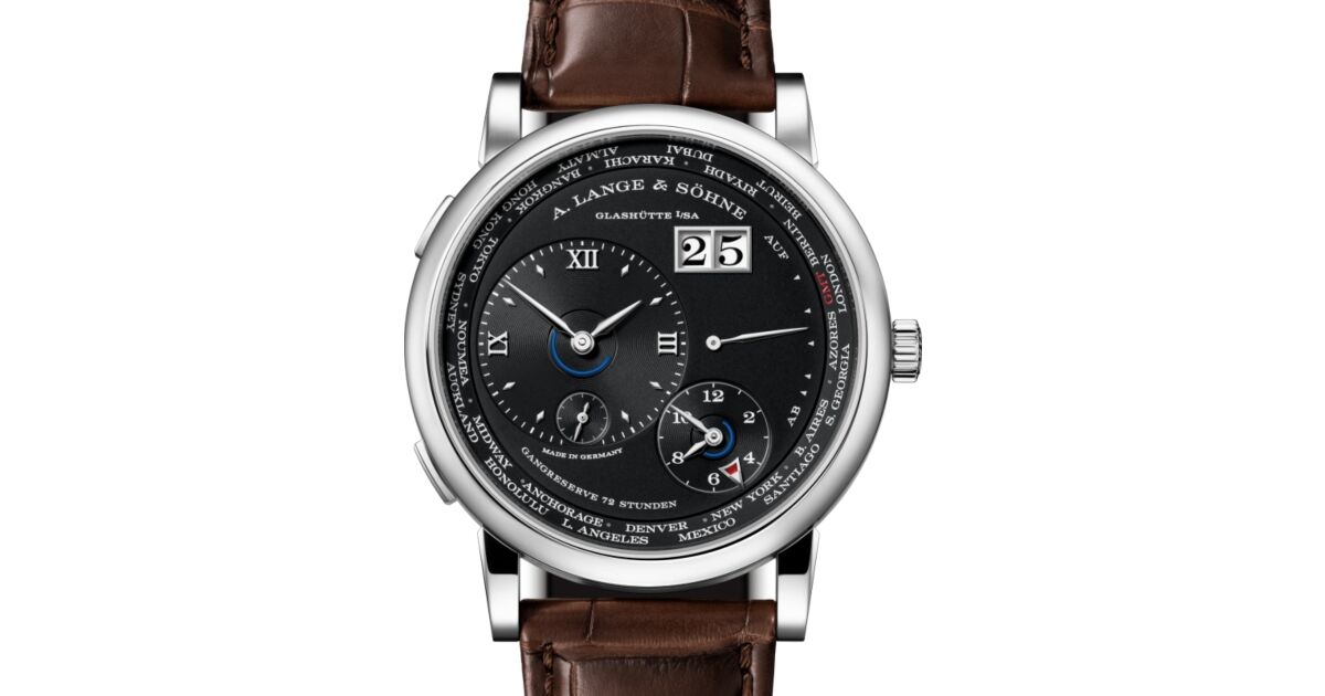 A Lange Sohne Lange 1 Time Zone White Gold 41.9mm Black Dial 136.029 - BRAND NEW