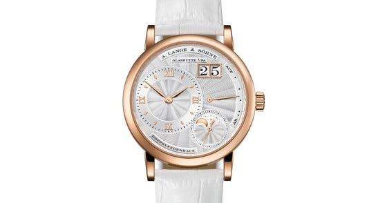 A Lange Sohne Little Lange 1 Moon Phase Pink Rose Gold 36.8mm Argente Silver Dial 182.030 -