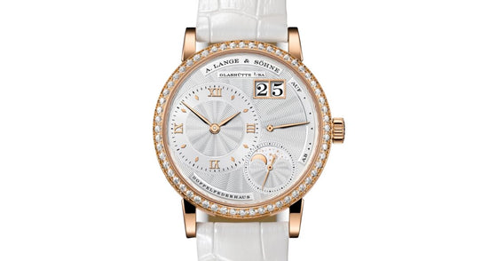 A Lange Sohne Little Lange 1 Moon Phase Pink Rose Gold Diamond Bezel 36.8mm Argente Silver Dial 182.830 - BRAND NEW