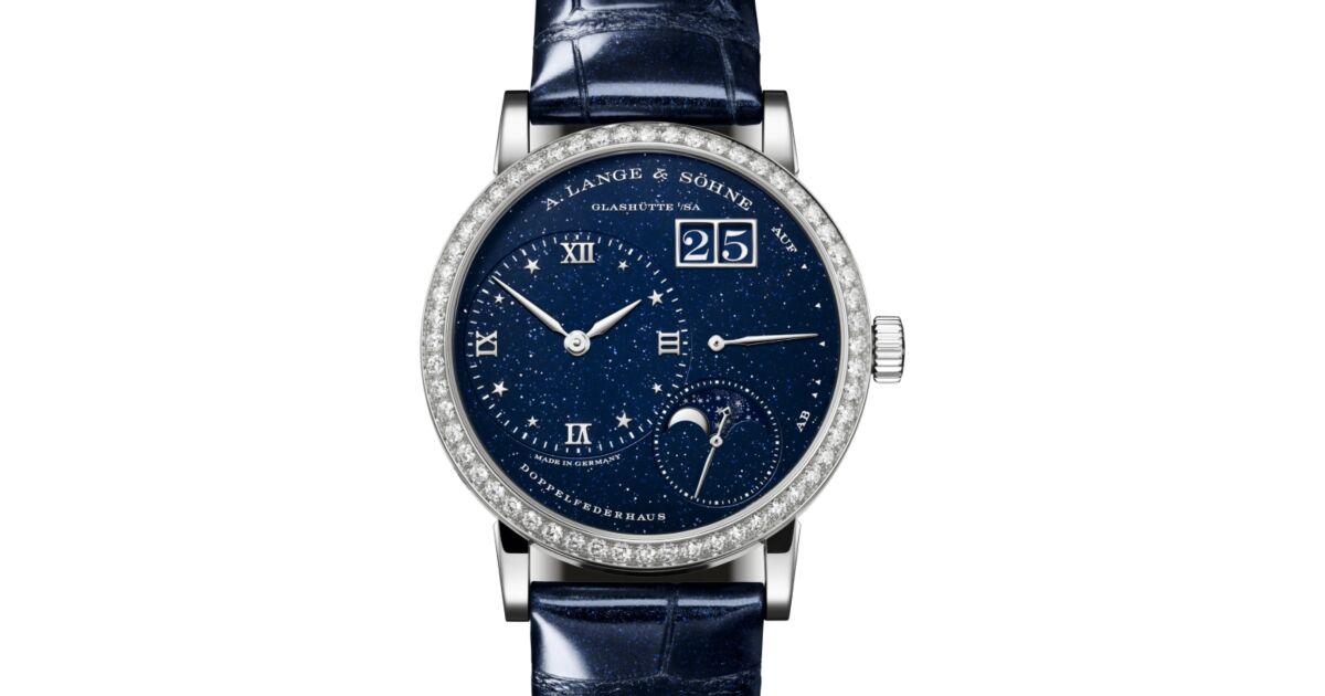 A Lange Sohne Little Lange 1 Moon Phase White Gold Diamond Bezel 36.8mm Blue Dial 182.886 - BRAND NEW