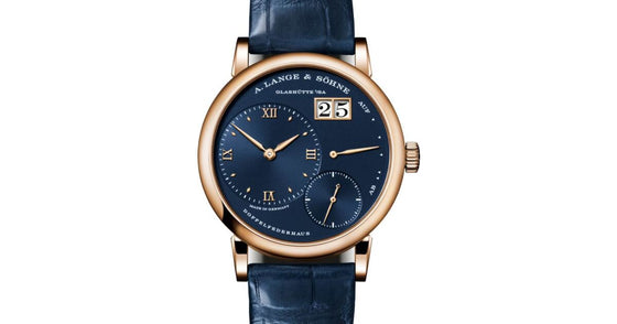 A Lange Sohne Little Lange 1 Pink Rose Gold 36.8mm Blue Dial 181.063