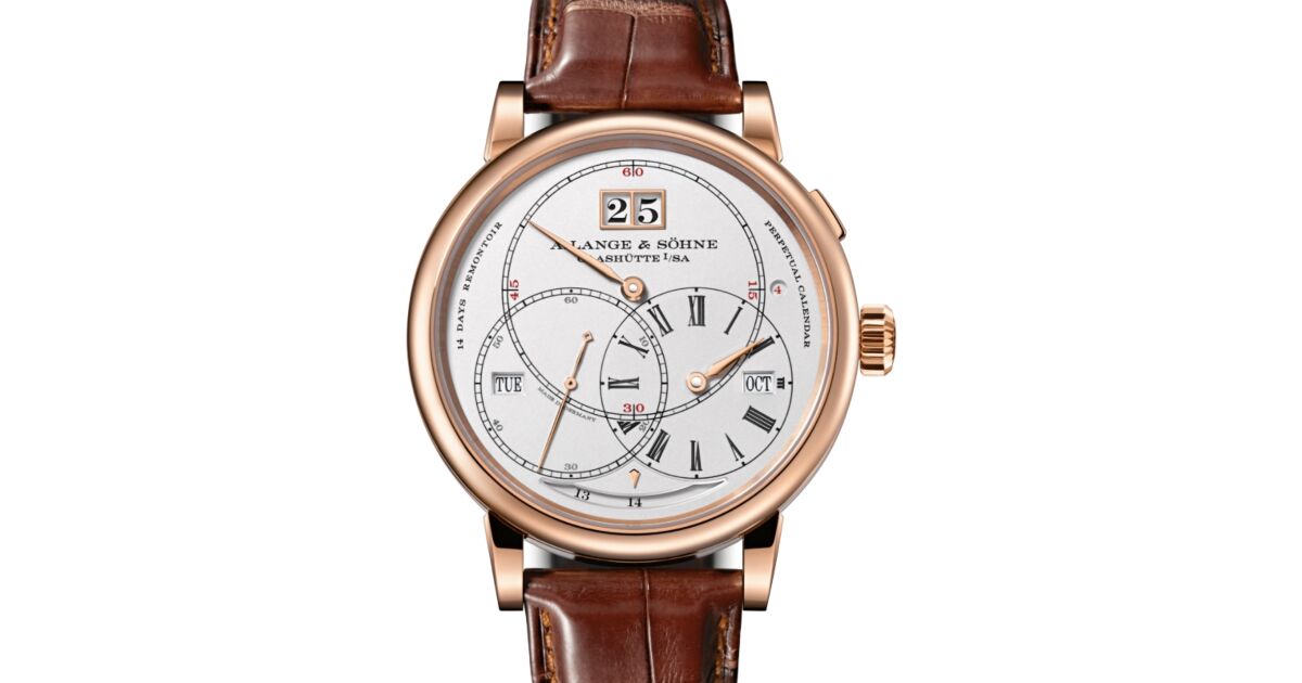 A Lange Sohne Richard Lange Perpetual Calendar "Terraluna" Pink Rose Gold 45.5mm Argente Silver Dial 180.032FE - BRAND NEW