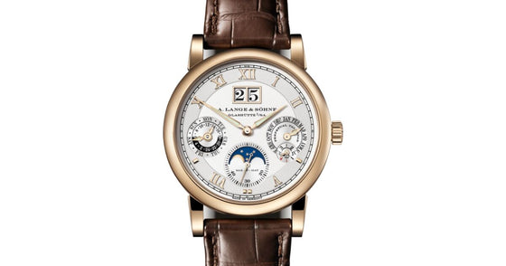 A Lange Sohne Saxonia Langematik Perpetual Honeygold 38.5mm Silver Dial 310.050 E - BRAND NEW
