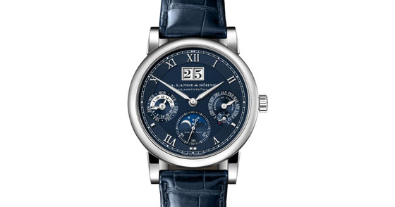 A Lange Sohne Saxonia Langematik Perpetual White Gold 38.5mm Blue Dial 310.028 E - BRAND NEW