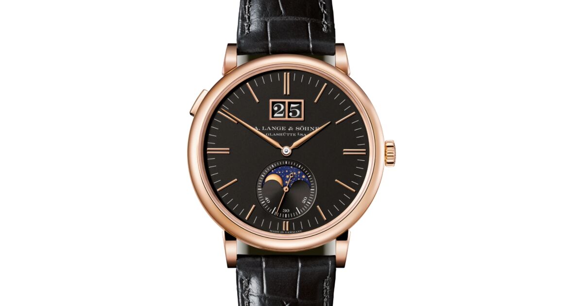 A Lange Sohne Saxonia Moon Phase Pink Rose Gold 40mm Black Dial 384.031 - BRAND NEW