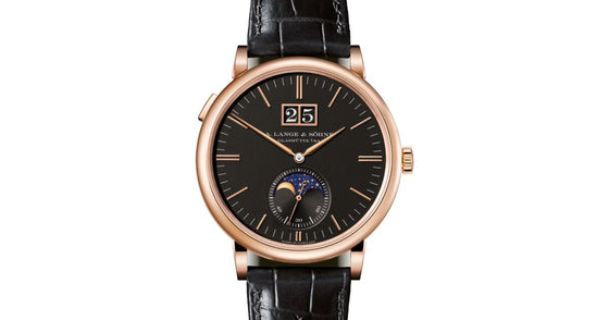 A Lange Sohne Saxonia Moon Phase Pink Rose Gold 40mm Black Dial 384.031 - BRAND NEW