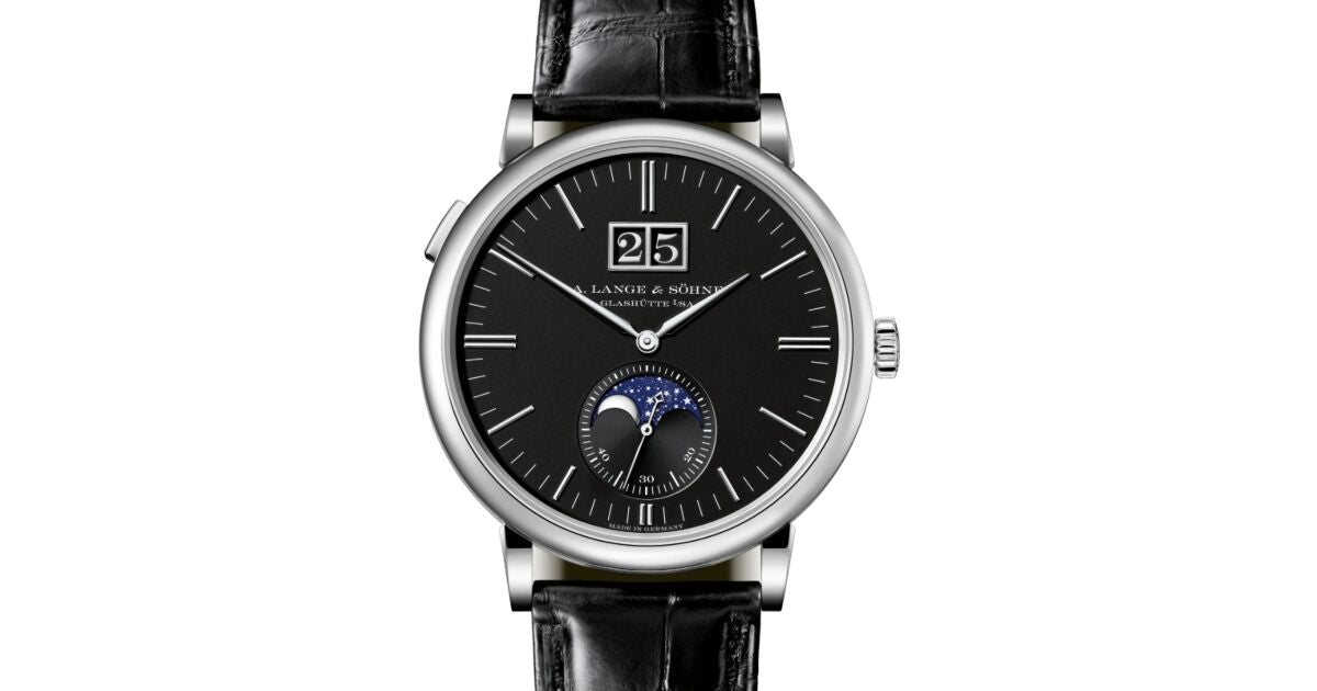 A Lange Sohne Saxonia Moon Phase White Gold 40mm Black Dial 384.029 - BRAND NEW