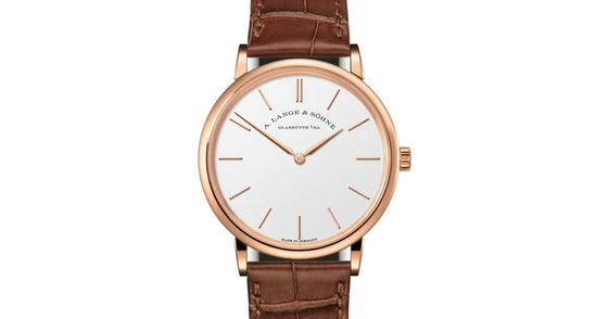 A Lange Sohne Saxonia Thin Pink Rose Gold 37mm Argente Silver Dial 201.033 - BRAND NEW