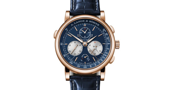 A Lange Sohne Saxonia Triple Split Pink Rose Gold 43.2mm Blue Dial 424.037F - BRAND NEW