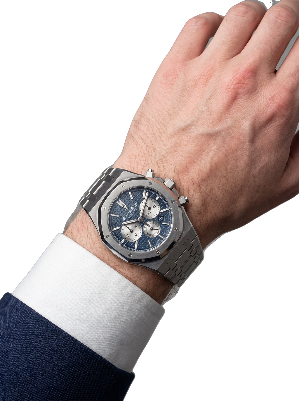 Audemars Piguet Royal Oak wrist close-up