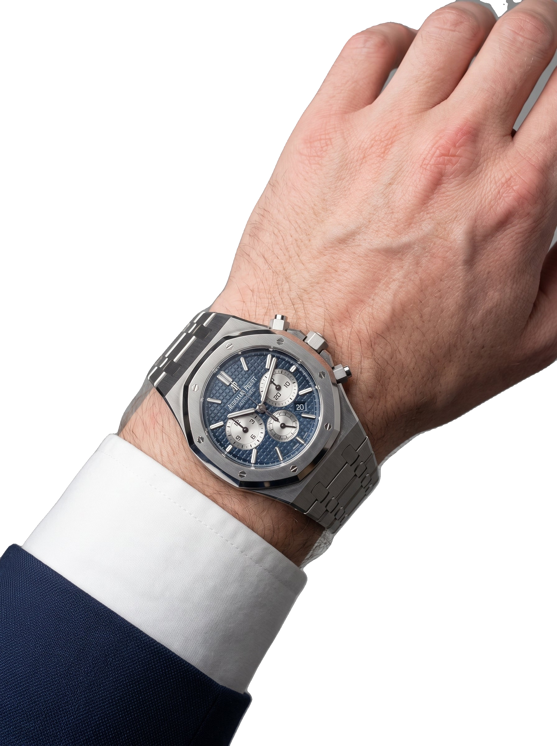 Audemars Piguet Royal Oak wrist close-up