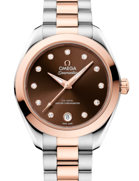 Omega Seamaster Aqua Terra Co-Axial Master Chronometer 150M Steel Sedna Gold 30mm Brown Dial 220.20.30.20.63.001 - BRAND NEW