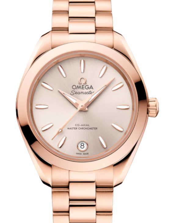 Omega Seamaster Aqua Terra Co-Axial Master Chronometer 150M Sedna Gold 30mm Linen Dial 220.50.30.20.09.001 - BRAND NEW