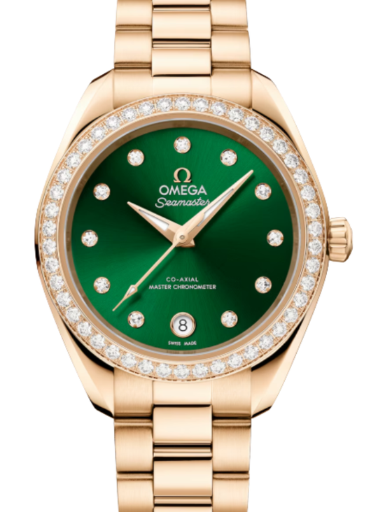 Omega Seamaster Aqua Terra Co-Axial Master Chronometer 150M Moonshine Gold 30mm Green Dial 220.55.30.20.60.001 - BRAND NEW