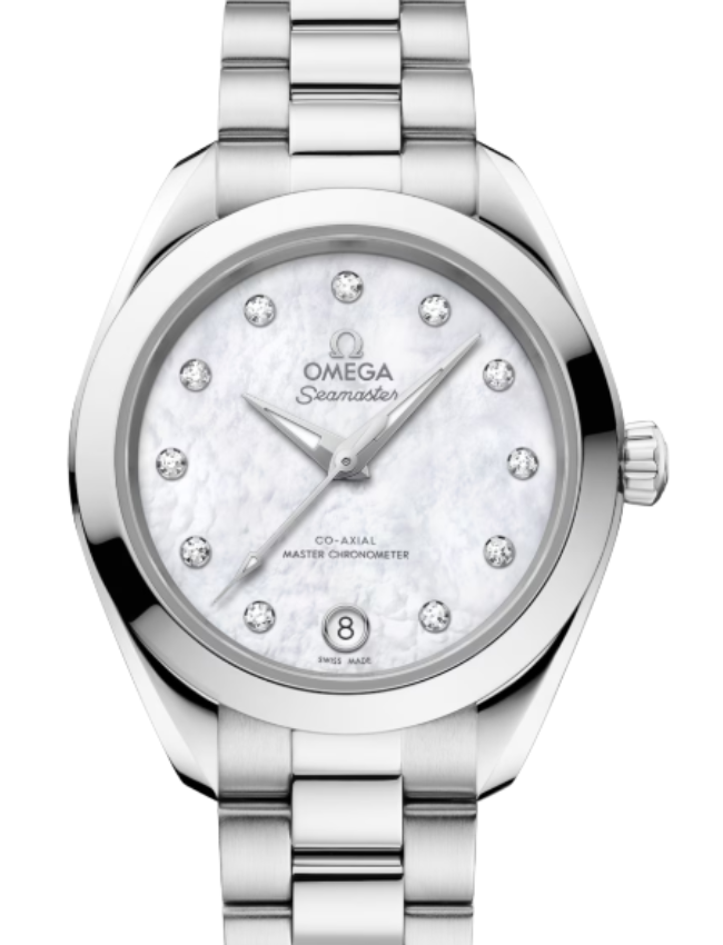Omega Seamaster Aqua Terra Co-Axial Master Chronometer 150M Steel 30mm White Mother of Pearl Dial 220.10.30.20.55.001 - BRAND NEW