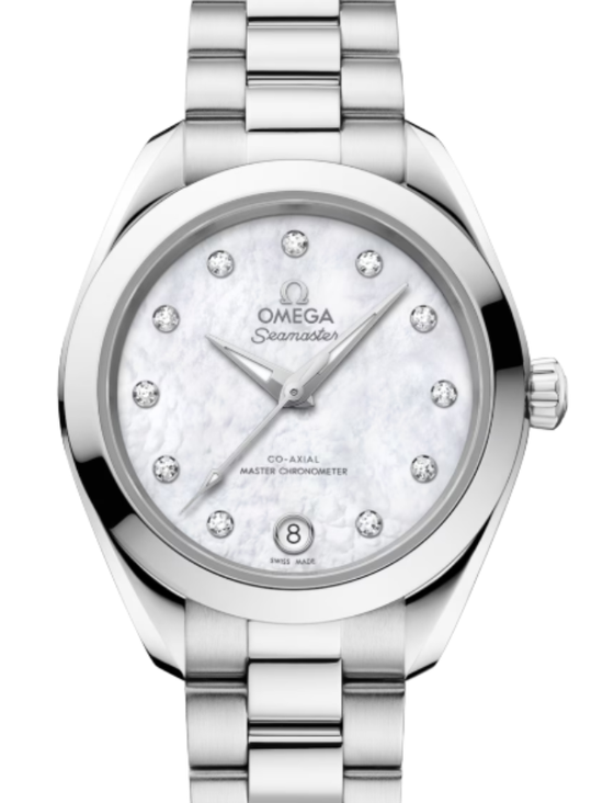 Omega Seamaster Aqua Terra Co-Axial Master Chronometer 150M Steel 30mm White Mother of Pearl Dial 220.10.30.20.55.001 - BRAND NEW