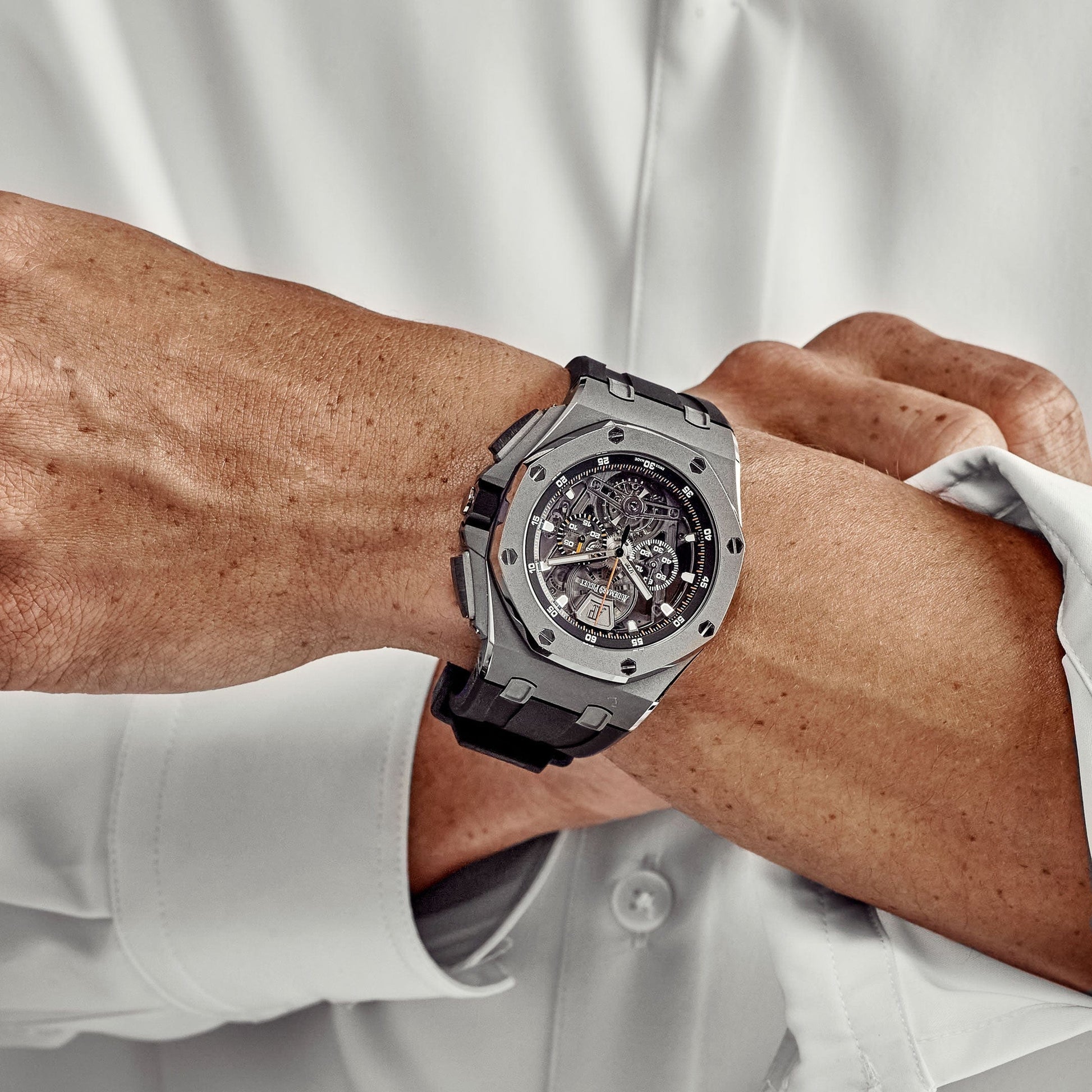 Audemars Piguet Royal Oak Offshore Tourbillon Chronograph 44 mm 26407TI.GG.A002CA.01 Titanium Analog