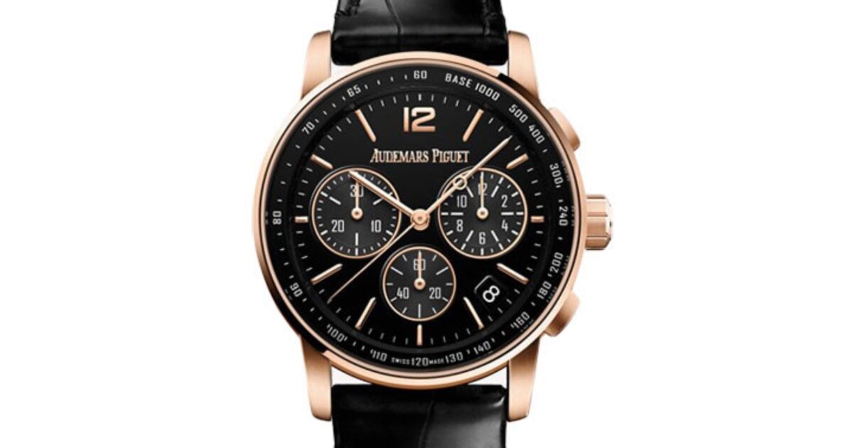 Audemars Piguet Code 11.59 Selfwinding Chronograph Rose Gold/Sapphire 41mm Black Dial Leather Strap 26393OR.OO.A002CR.01 - Brand New