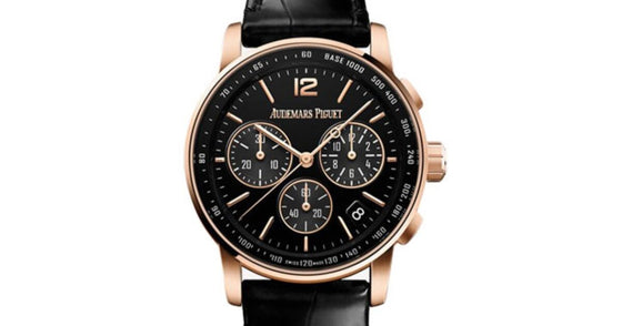 Audemars Piguet Code 11.59 Selfwinding Chronograph Rose Gold/Sapphire 41mm Black Dial Leather Strap 26393OR.OO.A002CR.01 - Brand New