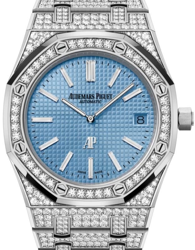 Audemars Piguet Royal Oak Extra-Thin 39 mm 15202BC.ZZ.1241BC.02 White Gold/Diamonds Blue