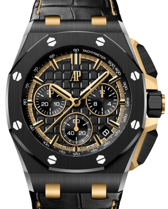Audemars Piguet Royal Oak Offshore Chronograph 43mm Ceramic Yellow Gold Links Black Dial 26420CE.OO.A127CR.01 - BRAND NEW