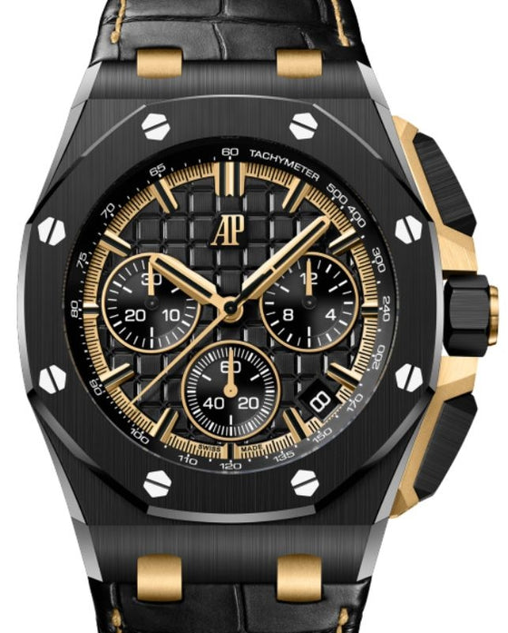 Audemars Piguet Royal Oak Offshore Chronograph 43mm Ceramic Yellow Gold Links Black Dial 26420CE.OO.A127CR.01 - BRAND NEW