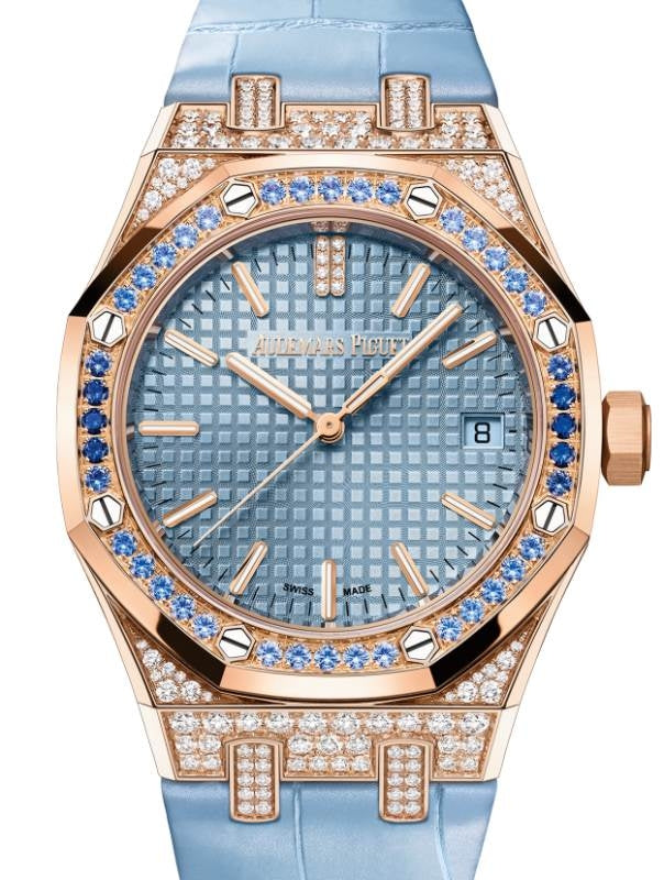 Audemars Piguet Royal Oak Self Winding 37mm Pink Rose Gold/Diamonds Light Blue Dial 15551OR.ZS.D344CR.01 - BRAND NEW