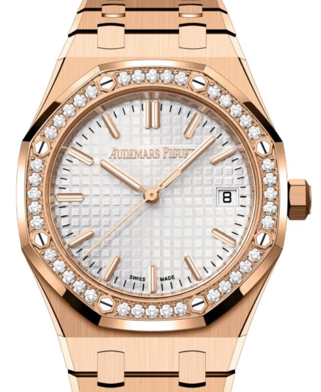 Audemars Piguet Royal Oak 34 mm 77451OR.ZZ.1361OR.01 Rose Gold Silver