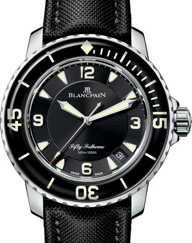 Blancpain Fifty Fathoms Automatique Titanium Black Dial Canvas Strap 45mm 5015-12B30-B52A - BRAND NEW
