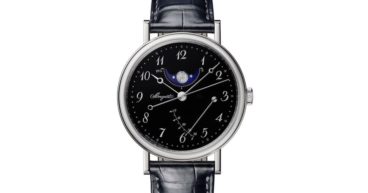 Breguet Classique Phase de Lune 7787 Platinum 39mm/Leather Black Dial 7787PT/2N/9VU