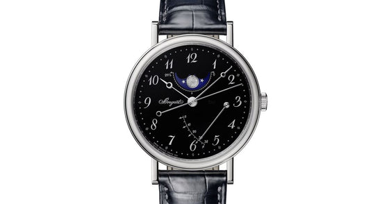 Breguet Classique Phase de Lune 7787 Platinum 39mm/Leather Black Dial 7787PT/2N/9VU