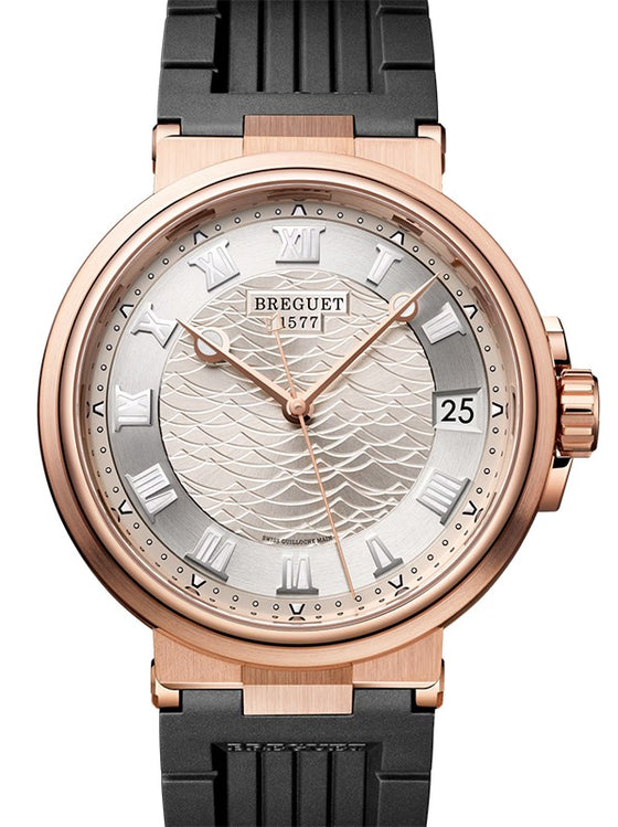 Breguet Marine 5517 Rose Gold 40mm/Rubber Silver Dial 5517BR/12/5ZU