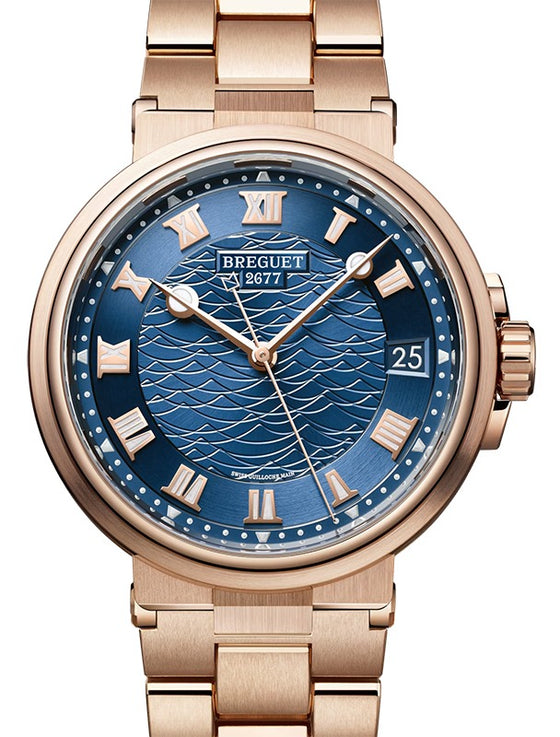 Breguet Marine 5517 Rose Gold 40mm/Bracelet Galvanic Blue Dial 5517BR/Y2/RZ0