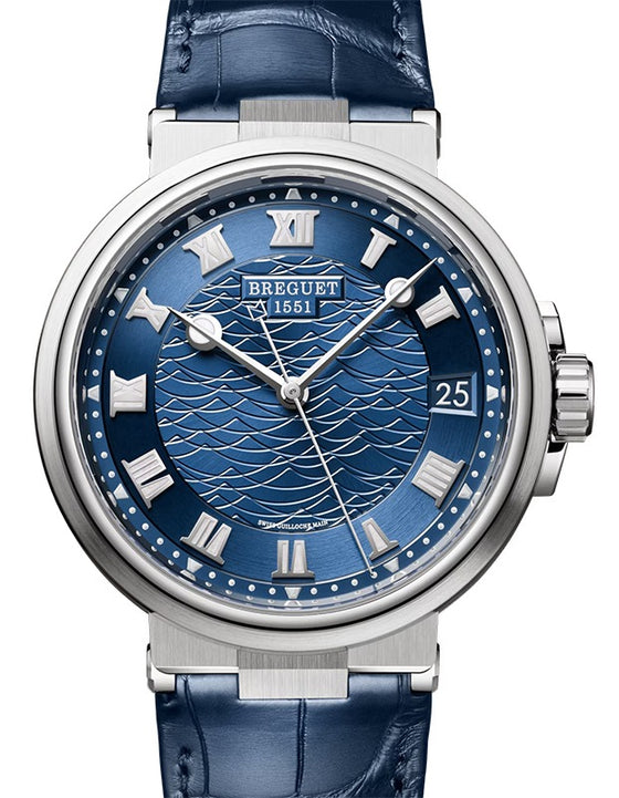 Breguet Marine 5517 White Gold 40mm/Leather Blue Dial 5517BB/Y2/9ZU