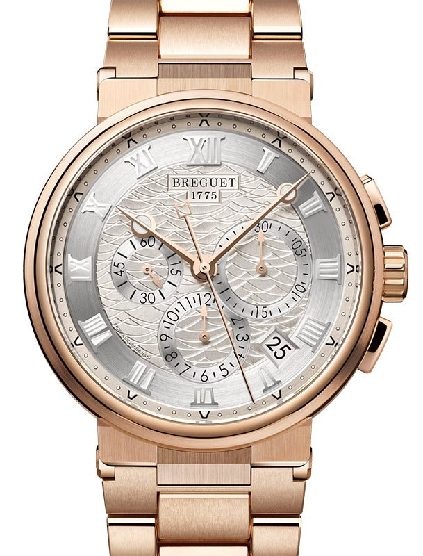 Breguet Marine Chronographe 5527 Rose Gold 42mm/Bracelet Silver Dial 5527BR/12/RW0