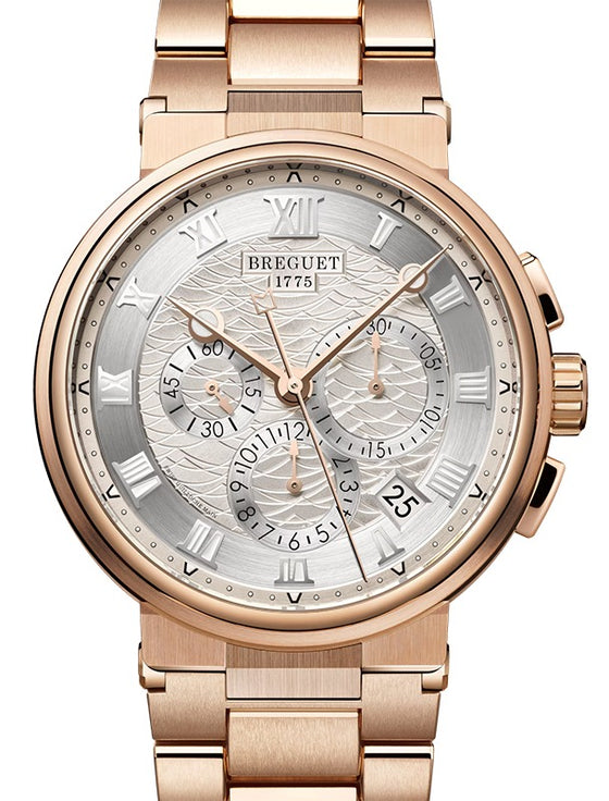 Breguet Marine Chronographe 5527 Rose Gold 42mm/Bracelet Silver Dial 5527BR/12/RW0