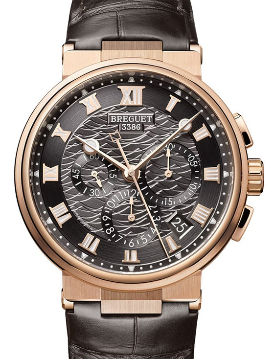 Breguet Marine Chronographe 5527 Rose Gold 42mm/Leather Slate Dial 5527BR/G3/9WV