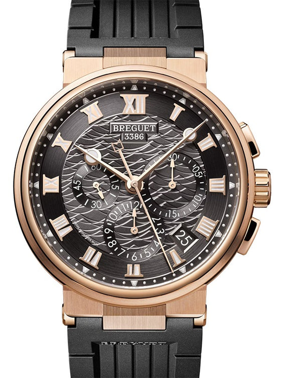 Breguet Marine Chronographe 5527 Rose Gold 42mm/Rubber Slate Dial 5527BR/G3/5WV