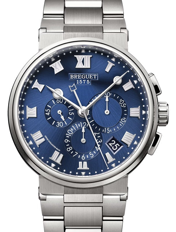 Breguet Marine Chronographe 5527 Titanium 42mm/Bracelet Blue Dial 5527TI/Y1/TW0