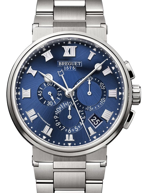 Breguet Marine Chronographe 5527 Titanium 42mm/Bracelet Blue Dial 5527TI/Y1/TW0