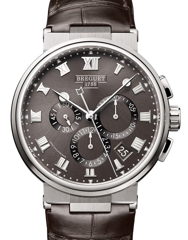 Breguet Marine Chronographe 5527 Titanium 42mm/Leather Slate Dial 5527TI/G2/9WV
